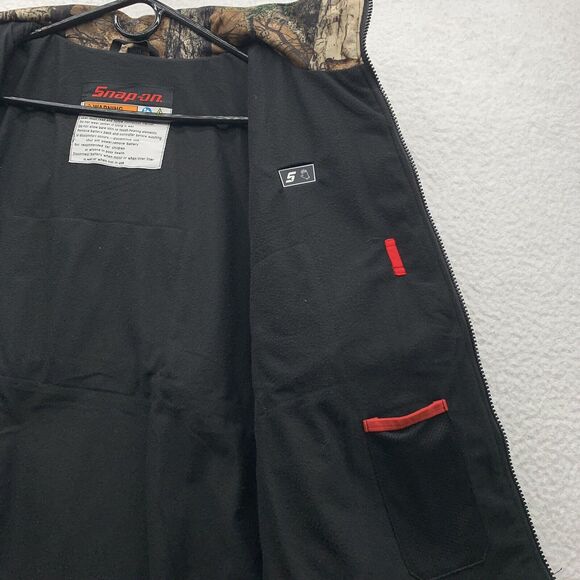 Snap On Camo Heated Jacket Mens XL Heavy Hunting Detachable Hood *No Battery* - Picture 10 of 16